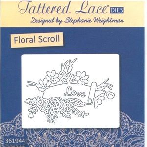 New in Package - Tattered Lace Dies - Floral Scroll D1168